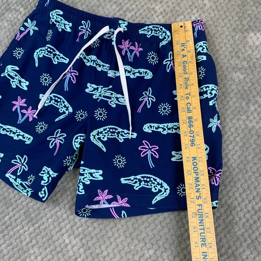 Chubbies Swim Trunks Mens Large Navy Neon Alligator Palm Tree Lined 5.5 Shorts - Picture 3 of 8